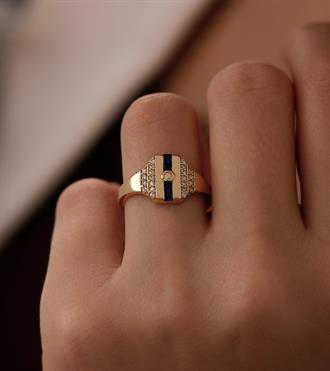 Aponi Yüzük-Lacivert