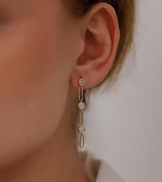 Taşlı Halka Ataç Küpe