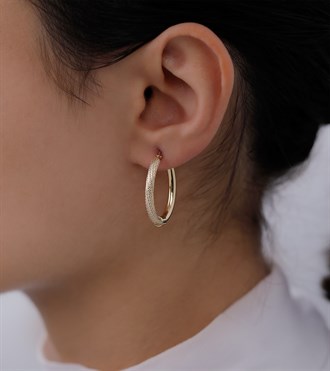 Desenli Oval Halka Küpe