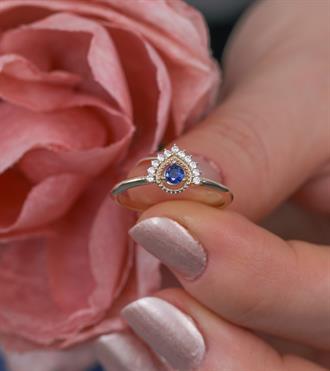Lacivert Taşlı Nars Yüzük