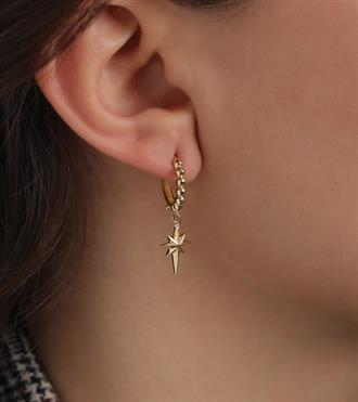 Kutup Yıldızı Toptop Halka Küpe