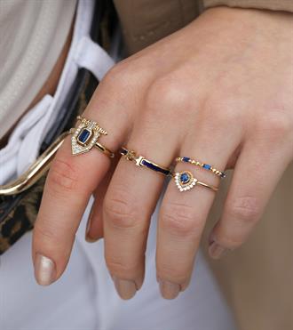 Lacivert Taşlı Nars Yüzük