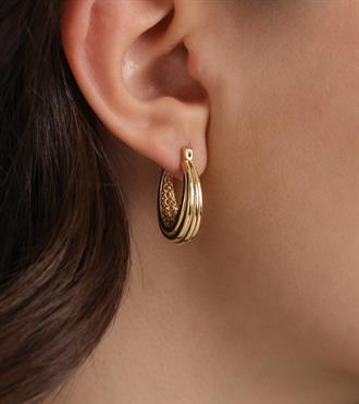 Çizgili Süzme Halka Küpe