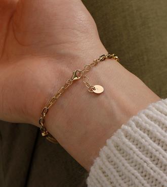 Pembe Taşlı Zincir Mix Bileklik