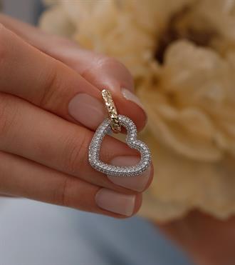 Kalp Sallantılı Oval Küpe