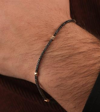 Prizmalı Siyah Su Yolu Bileklik