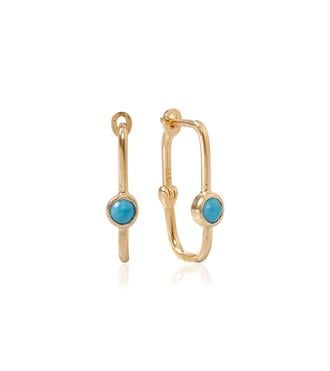 Firuzeli Dikdörtgen Küpe