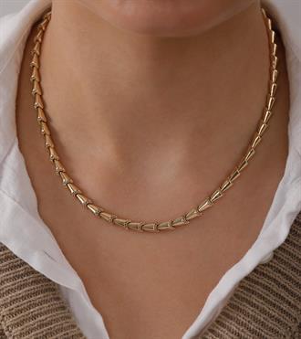 Taşlı Koni Dizilim Kolye