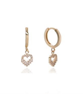 Baget Taşlı Kalp Küpe