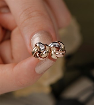 3 Renkli Düğüm Küpe-M