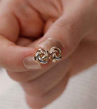 3 Renkli Düğüm Küpe-S