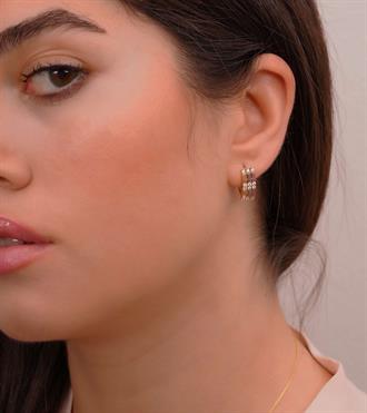 3 Renkli Taşlı Küpe