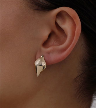 Çizgi Desenli Damla Küpe