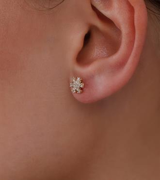 Taşlı Kartanesi Vidalı Küpe