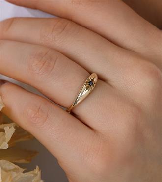 Kahve Taşlı Şövalye Yüzük