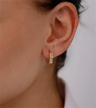 Altın Tasarım Halka Küpe