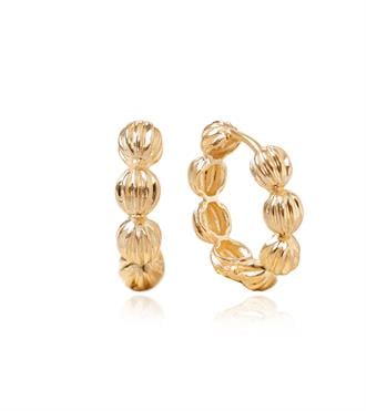 Çizgili Top Top Halka Küpe