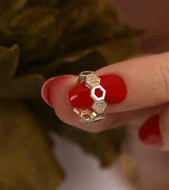 Delikli Petek Halka Küpe