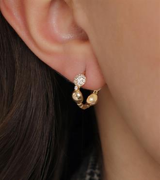 Taşlı Toplu Halka Küpe