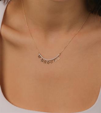 Taş Sıralı Yıldız Kolye