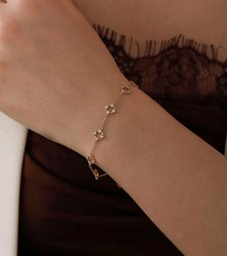 Taşlı Daire Zincir Bileklik