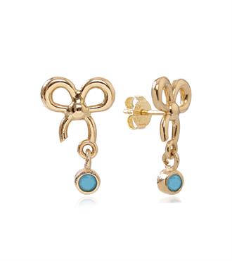 Firuzeli Fiyonk Vidalı Küpe