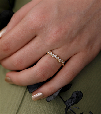 Taşlı Zikzak Yüzük