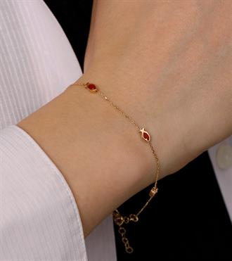 Kırmızı Mineli Balık Bileklik