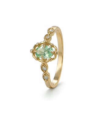 Mint Taşlı Vintage Yüzük