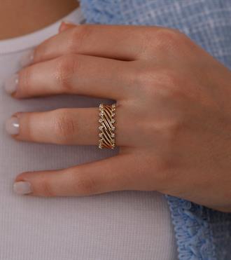 Taş Şeritli Verev Yüzük