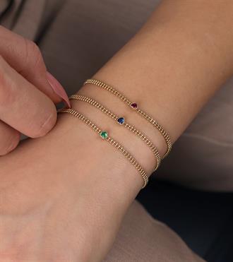 Renkli Kalpli Top Top Bileklik