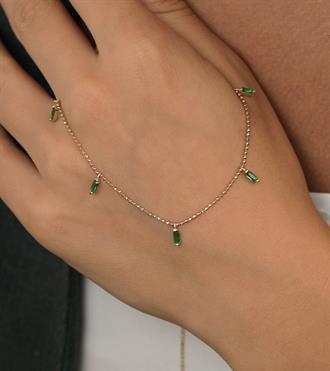 Yeşil Baget Sallantılı Kolye