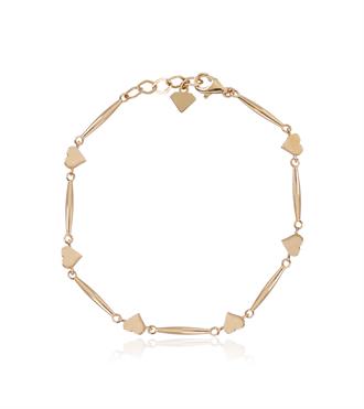 Altın Kalpli Çubuk Bileklik