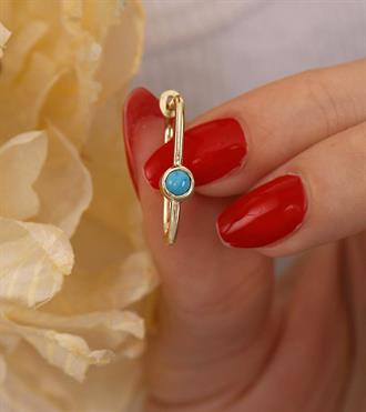 Firuzeli Dikdörtgen Küpe