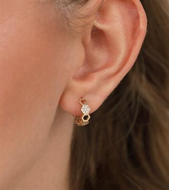 Delikli Petek Halka Küpe