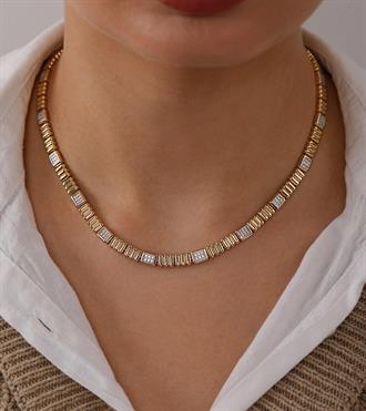 Taş Bloklu Çubuk Kolye