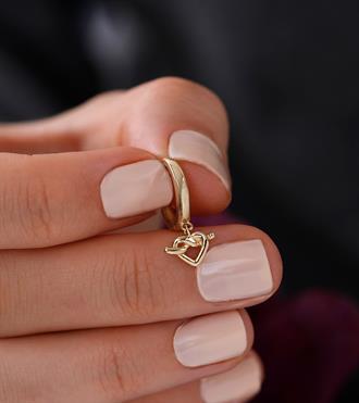 Kalp Düğüm Sallantılı Küpe