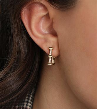 Taşlı Andre Kare Küpe