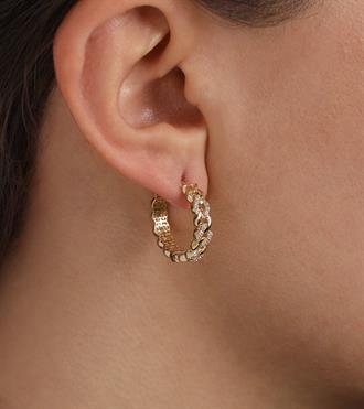 Taşlı Gurmet Halka Küpe