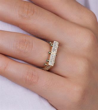 Yeşil Taşlı Andre Yüzük