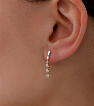 Damla Sıralı Çubuk Küpe