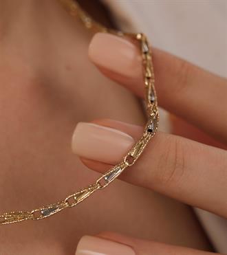 Renkli Dokulu Damla Kolye