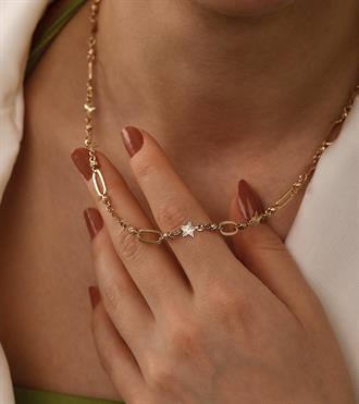 Yıldızlı Zincir Mix Kolye