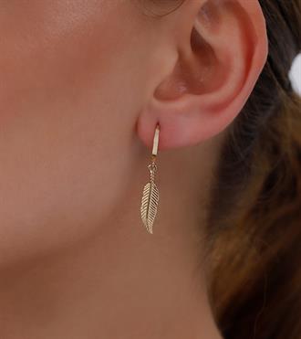 Kuş Tüyü Sallantılı Küpe