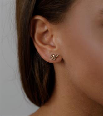 Kalp Düğüm Vidalı Küpe