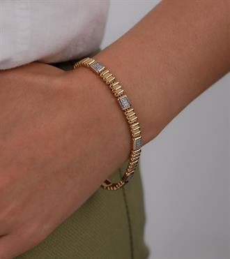 Taş Bloklu Çubuk Bileklik