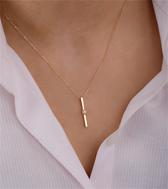 İncili Çubuk Kolye