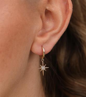 Taş Detaylı Kutup Yıldızı Küpe