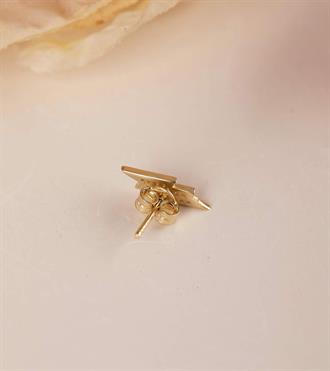 Taşlı Şimşek Vidalı Küpe