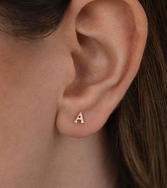 Mini Harf Vidalı Küpe